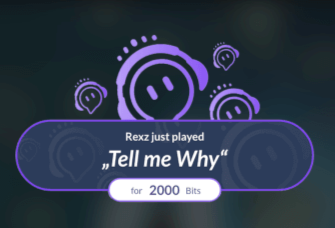 Sound Alerts Overlay showing “Tell me Why” redeemed for 2000 bits.